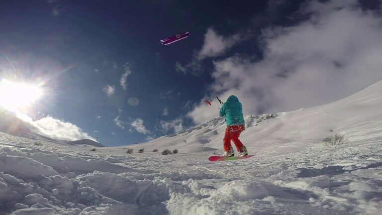 Snowboarding Big Air with Kite