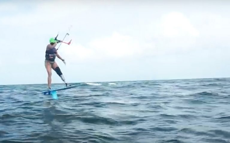 The One Legged Kiteboard Chick Frances Osorio Rivera