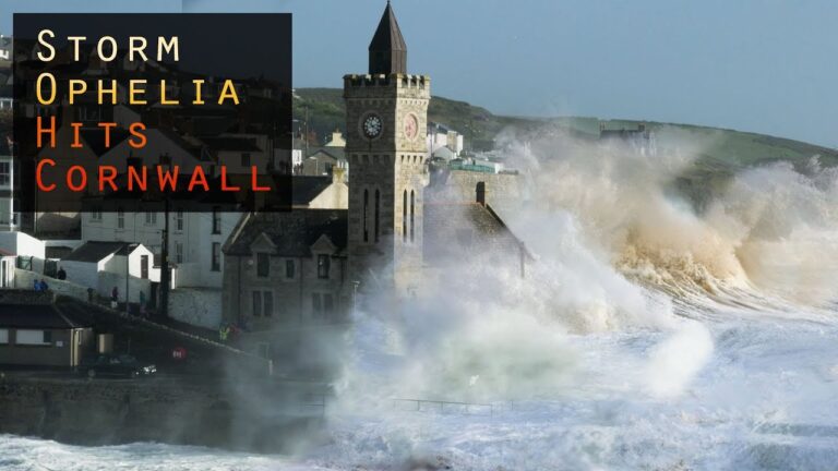 Storm Ophelia Hits Cornwall - 60+MPH winds and huge waves