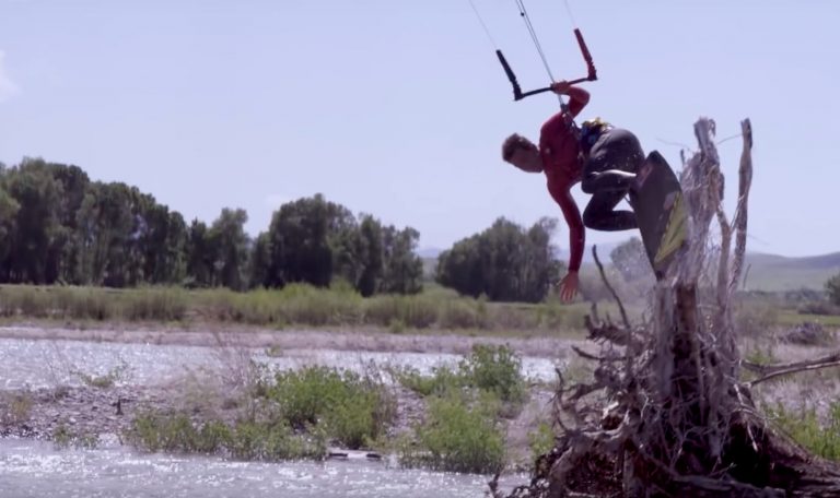 Kai Lenny and the the rapids of the Yellowstone River.