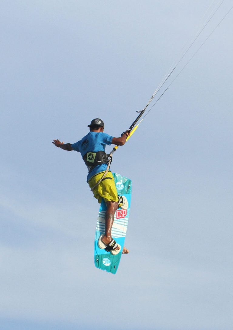 Kitesurfing Technique - Board Between Legs 1 Foot
