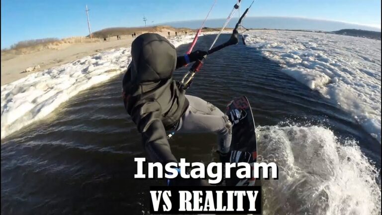 Hitting The Ice Hard - Instagram Vs Reality - Icy Water Kiteboarding