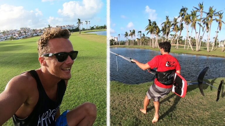 Kitefoiling On A Golf Course!? VLOG 55