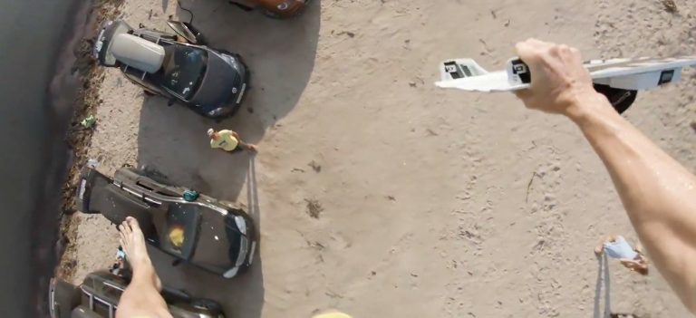Over the cars. The jump example.