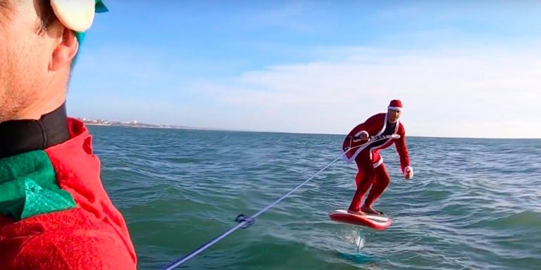 Santa windsurf kite and SUP foiling