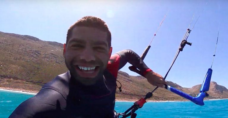Kitesurf with dolphins