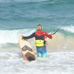 Kitesurfing Technique - Body Dragging Past the Shorebreak on a Surfboard