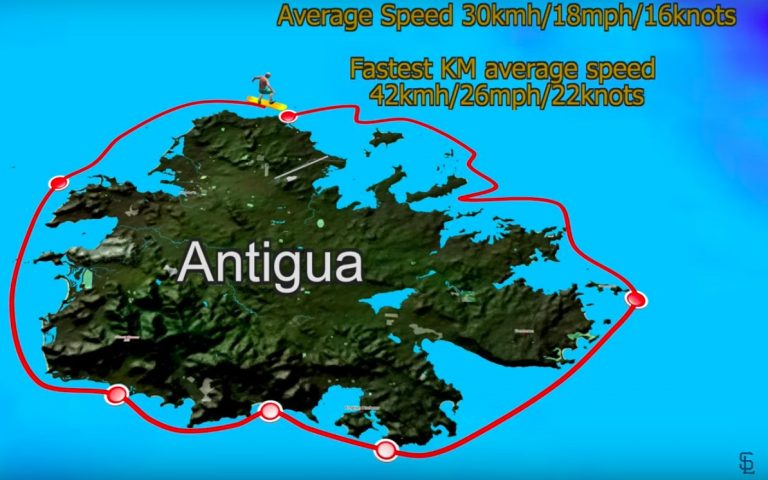 Kitesurfing 130 km around Antigua!