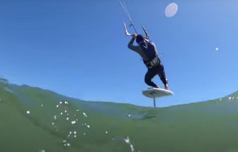 SESSION SAVER: Russel Farrington maximizing his water time on the Contra