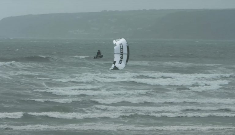 KiteSurf clips from today - Storm Ellen Cornwall