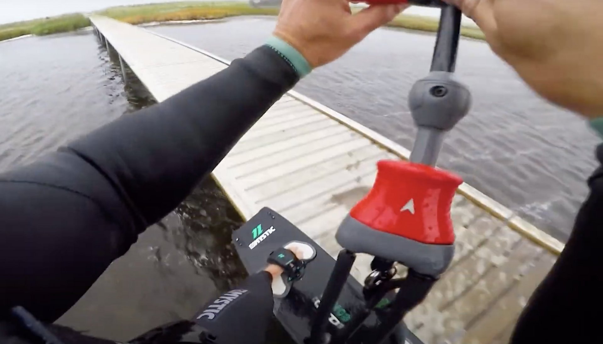 RIDING and SLIDING -KITEBOARDING on/over a bridge