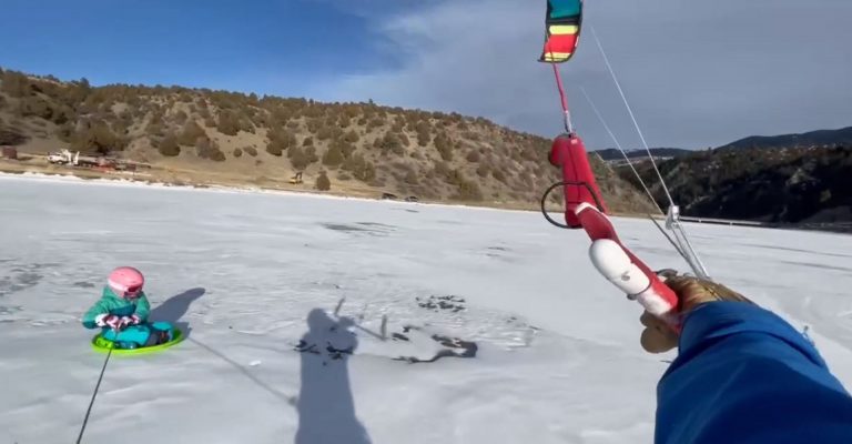 Snowkite Sledding in Montana