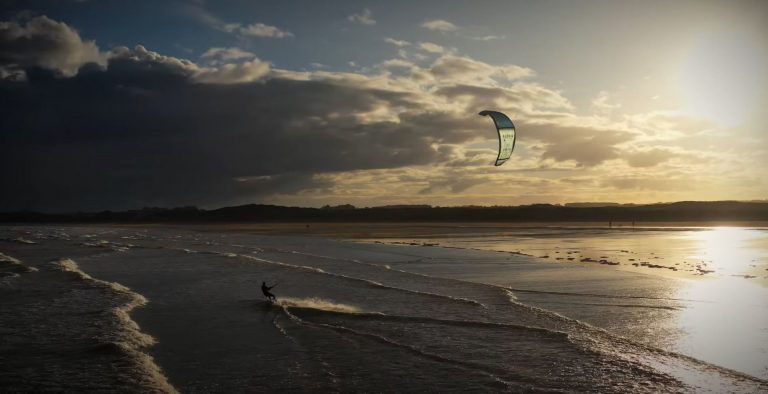 Beadnell Kitesurfing by Drone - Jan 2021