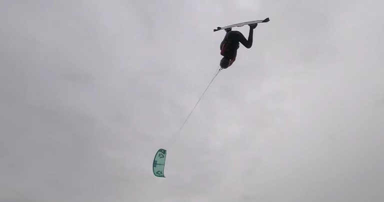 Kitesurfing UK lockdown on local beach before online school!