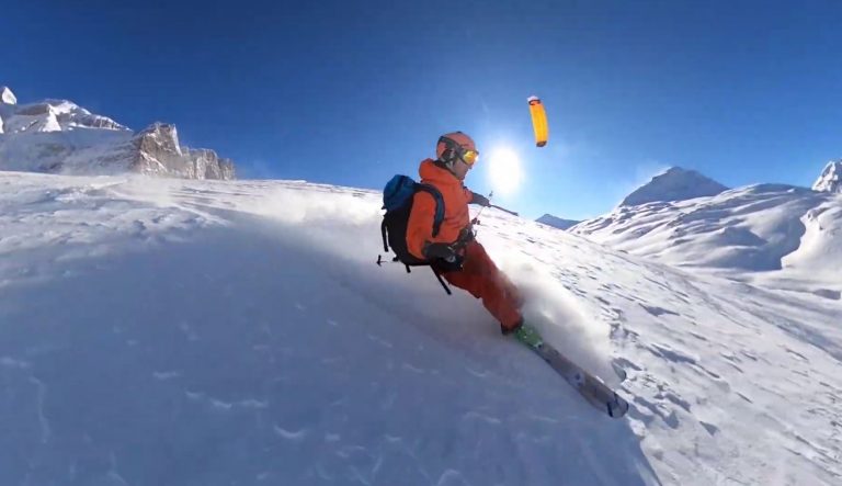 Big day at San Bernardino pass in Switzerland by kite