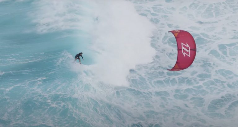 Jesse Richman Kitesurfing Big Waves at Ho‘okipa