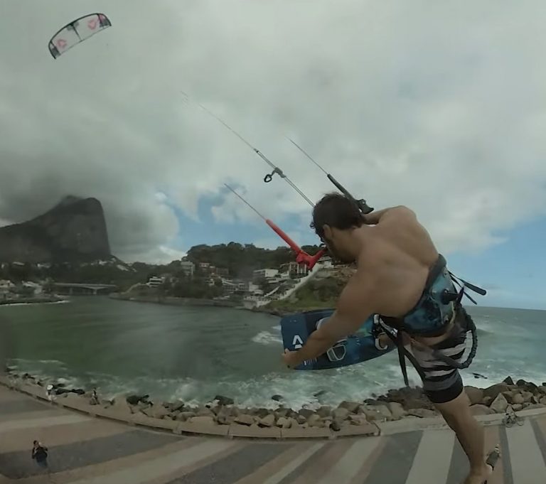 Flying Over a Rock Pier