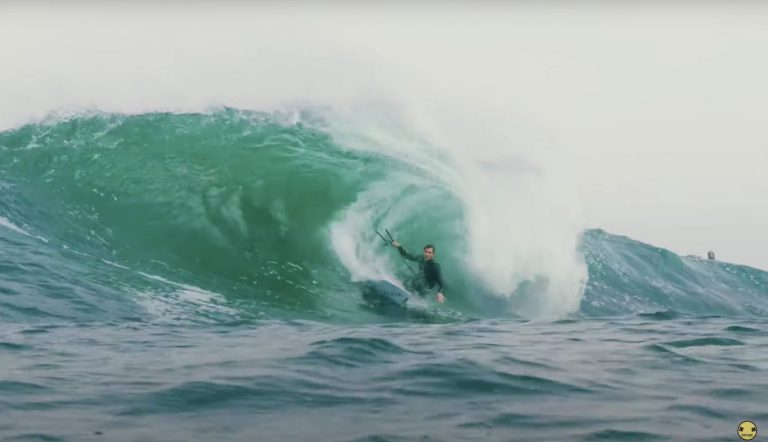 Surfing, Kitesurfing & Bodyboarding a Wave onto Dry Rock