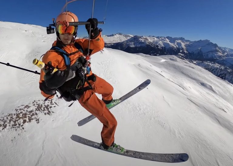 Nice Snowkiteday at Cufercalhut in Switzerland ( snowkite / flying )