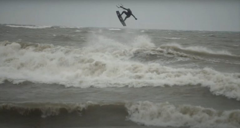 EXTREME Lake Erie Kitesurfing