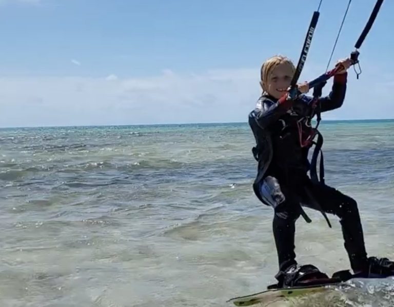 6 year old Kiteboarder Lincoln Parker in the Florida Keys #kiteboardingwithsharks