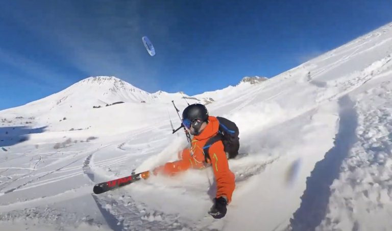 Snowkite - peak5 8m - Spot Col du lautaret 10 01 23 - Vol de pente