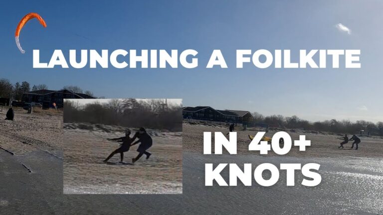 Launching a foilkite in 40+ knots is dangerous business