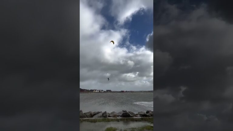 Crazy Triple Kiteloop by Lucas Gramstrup [Big Air Kiteboarding] #shorts