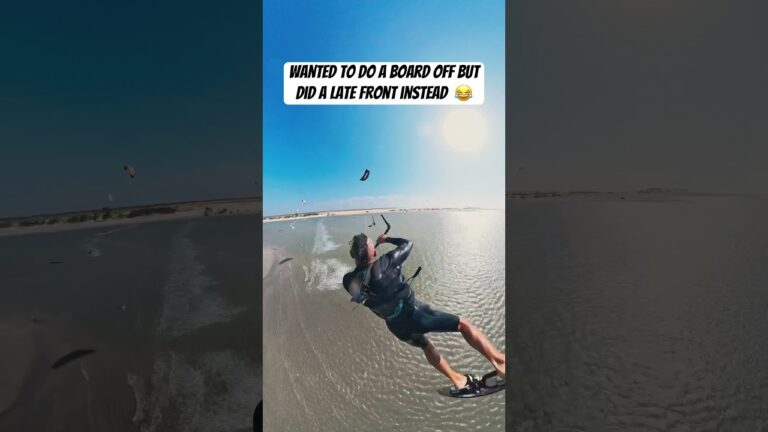 Landing a new trick by mistake  does it count?? #kiteboarding #kitesurfing #bigair