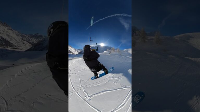 Snowkite gliding is always big fun  #snowboarding #snowboard #snowkite #snowkiting #fly