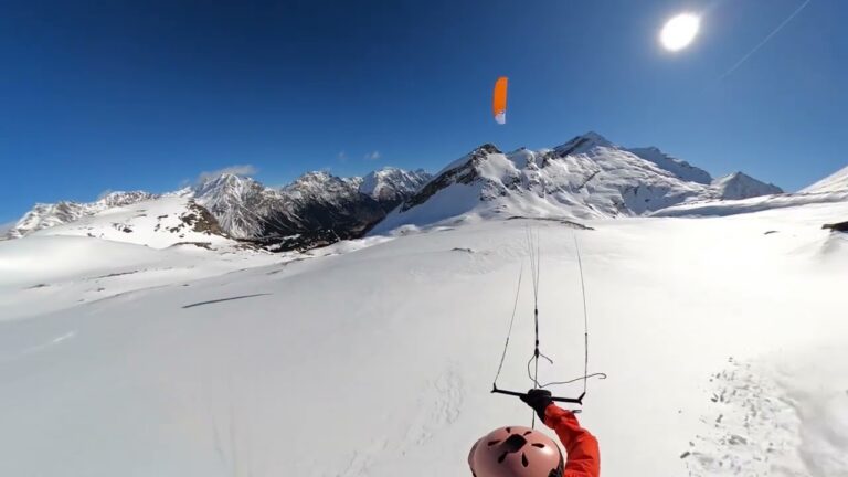 Snowkiting at San Bernadino Ski Resort in Switzerland with New Ride ups