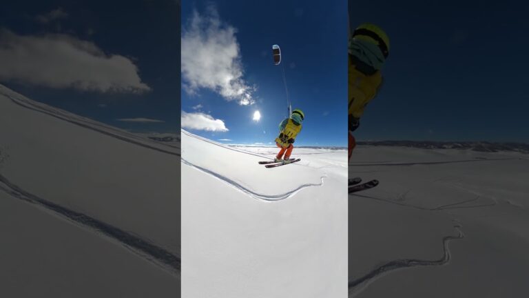 Huge Snowkite flight #shorts #extreme