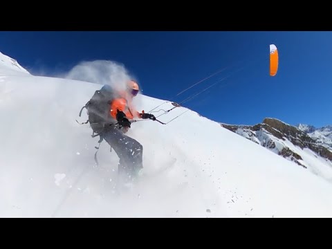 Awesome Bigday at a new snowkitespot by San Bernadino in Switzerland / snowkite