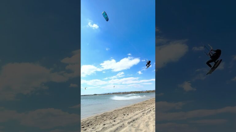 Insane Big Air Kiteboarding Double Loop #shorts