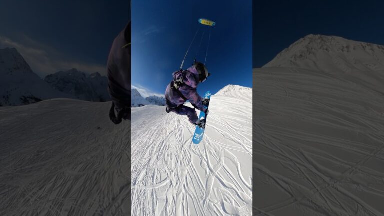 Snowkite glide in paradise #kite #fly #flying #airtime #kiteloop #snowboarding #alps