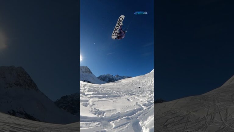 Backroll 720 indy to tail grab #snowboard #snowboarding #kite #kiting #snowkiting