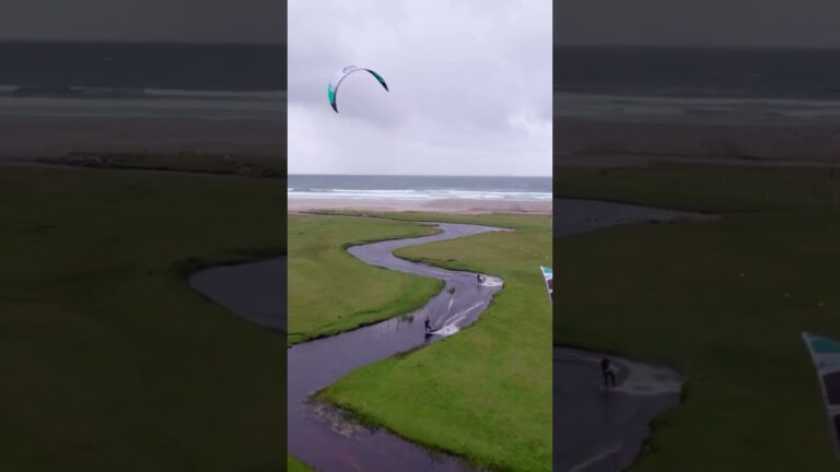 Riding through a sheep way and golf course, have you done this before?#kitesurfing #kitesurf