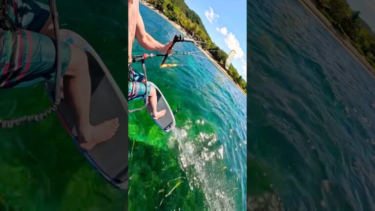 Foiling in paradise! #courtintheact #kitesurf #kiteboarding #kitefoil