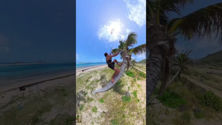 Coconut harvesting the kiteboarding way