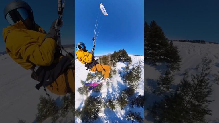 Jumping over the trees / snowkiting