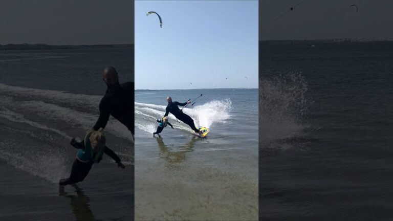 Papa, plus vite!!! #kitesurf #apprentissage #fun #shorts