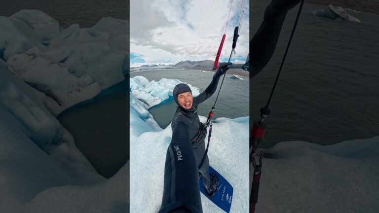 Iceberg climbing while kitesurfing #insta360 #insta360acepro2