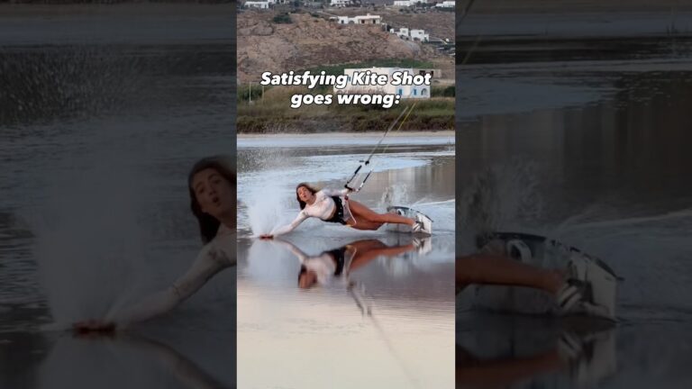 The most satisfying KITE SHOT…until this happened!#crash #fail #kitesurfing #watersports #girl