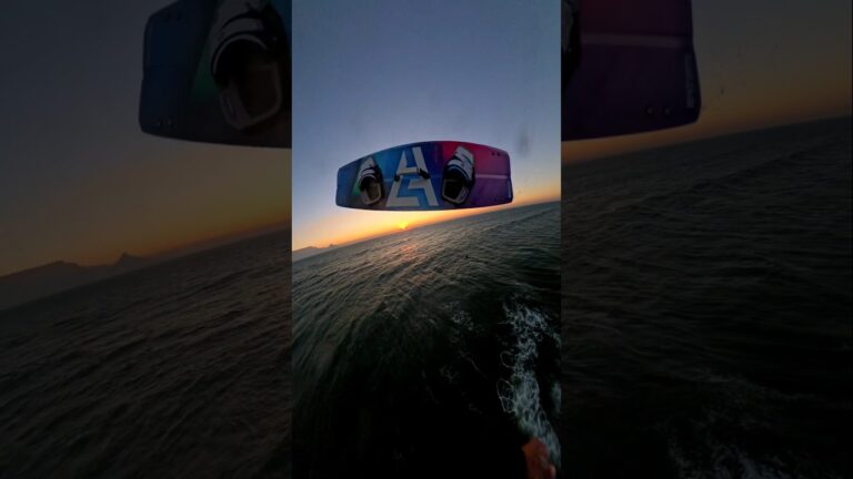 kitesurfing in magic sunset